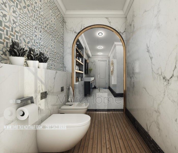 Thiết kế nội thất phòng tắm, nhà vệ sinh biệt thự Vinhomes RiverSide